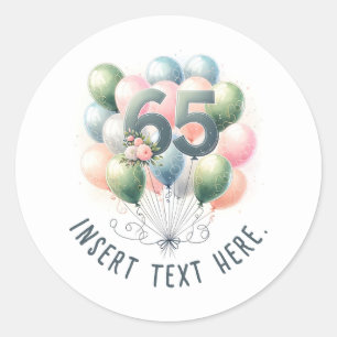 Autocollants de ballons pour 65e anniversaire pers