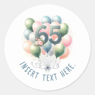 Autocollants de ballons pour 65e anniversaire pers