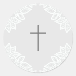 Autocollants de baptême en dentelle vintage