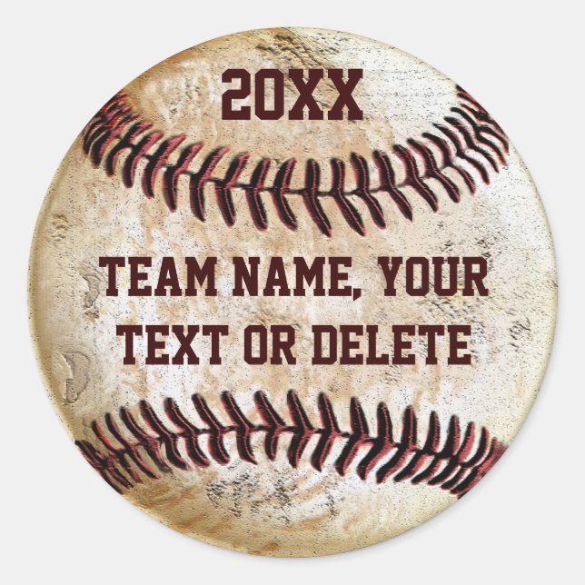 Autocollants de baseball personnalisables pour fêt (Devant)
