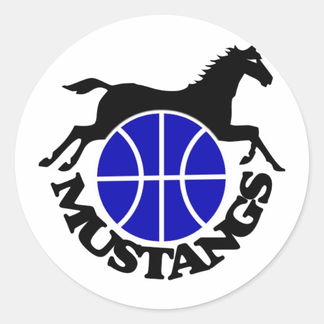 Autocollants de basket-ball de mustangs (Devant)