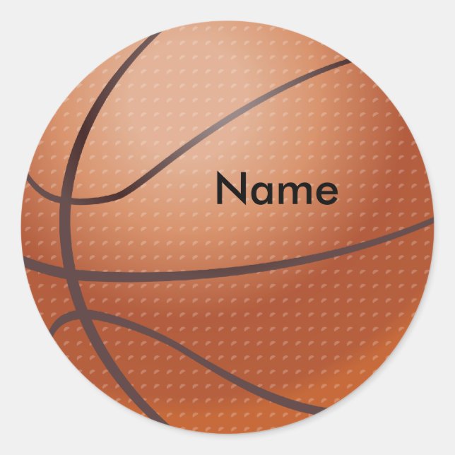 Autocollants de basketball nom personnalisé (Devant)