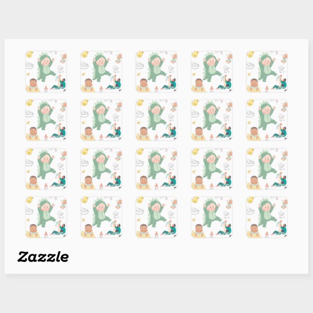 Autocollants de bébé garçon mignons – Autocollants (Feuille)