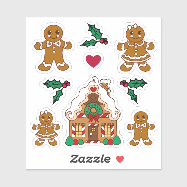 Autocollants de biscuits de Noël (Feuille)