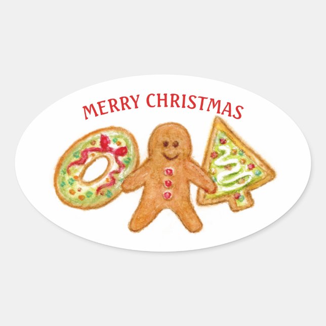 Autocollants de biscuits de Noël joyeux (Devant)