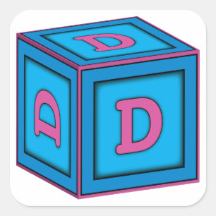 Autocollants de bloc de bébé - lettre "D "