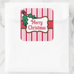 Autocollants de bonbon mentholé de Noël Classique