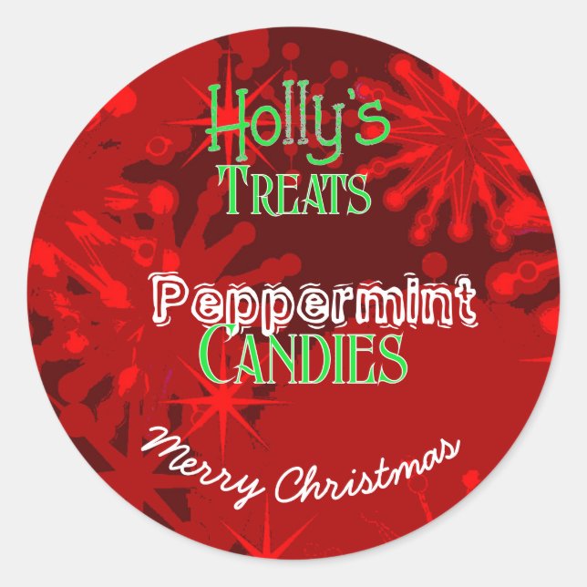 autocollants de bonbons à la menthe de Noël (Devant)