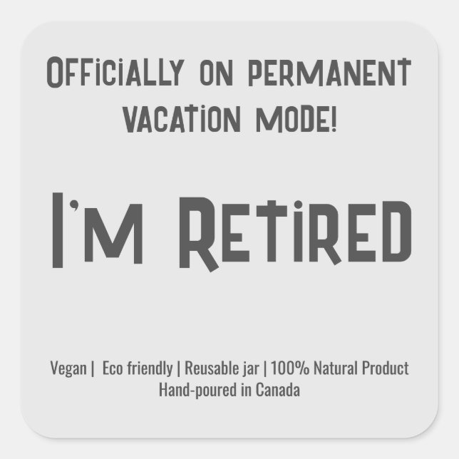 Autocollants de bougie de retraite en texte simple (Devant)