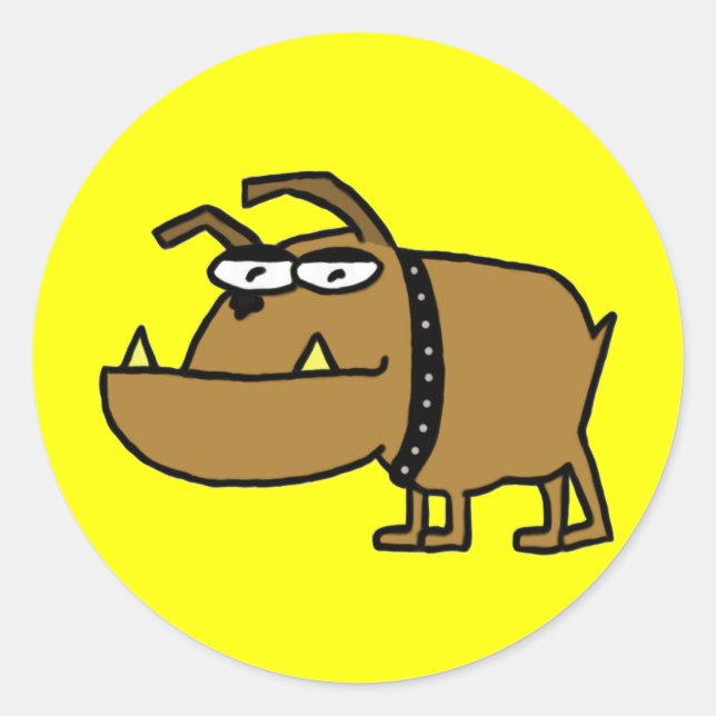 Autocollants de bouledogue de bande dessinée (Devant)