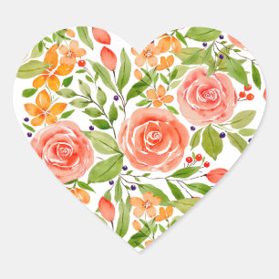 Autocollants de bouquet de roses à l'aquarelle