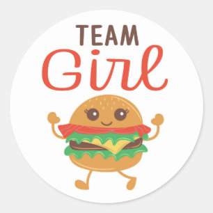Autocollants de burger Team Girl, thème BBQ