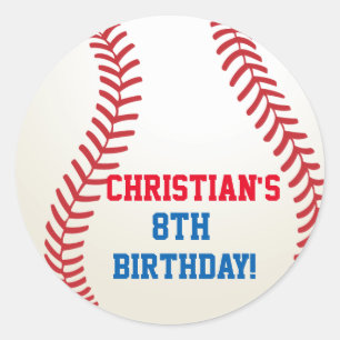Autocollants de cadeau d'anniversaire de base-ball