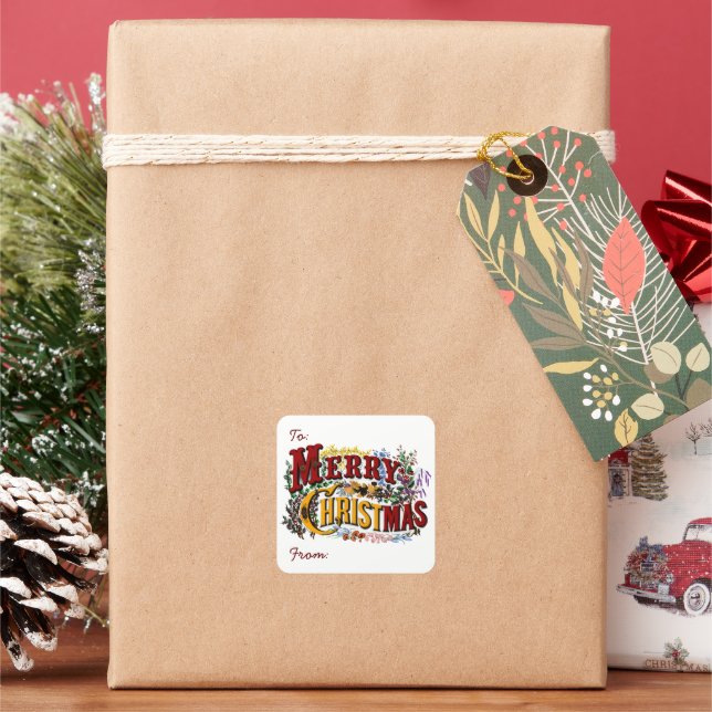 Autocollants de cadeau de Noël joyeux (vacances)