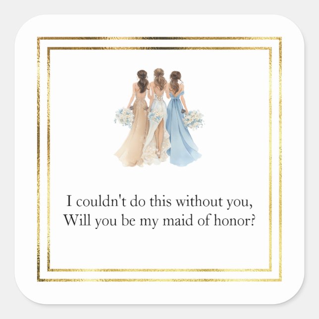 Autocollants de cadeau de témoin de mariage (Devant)