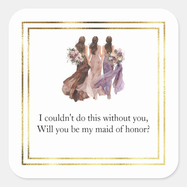 Autocollants de cadeau de témoin de mariage (Devant)