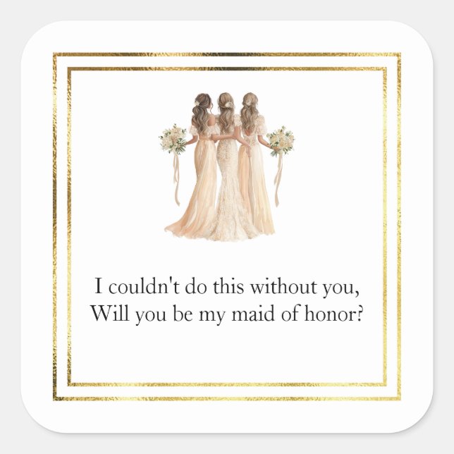 Autocollants de cadeau de témoin de mariage (Devant)
