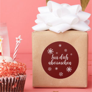 Autocollants de cadeau - étoiles de neige - rouge 