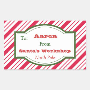 Autocollants de cadeaux d'atelier du Père Noël per