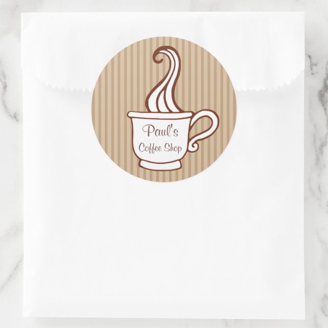 Autocollants de café personnalisés (Sac)