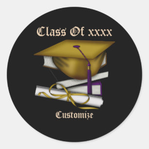 Autocollants de casquette et de diplôme de la