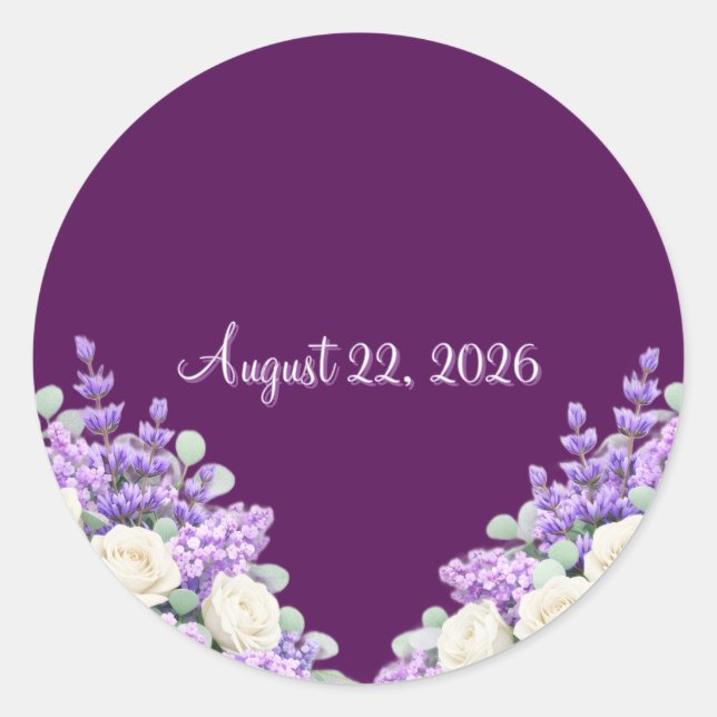 Autocollants de célébration de lilas et de lavande (Devant)