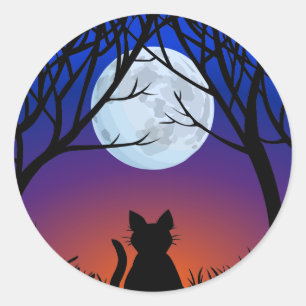 Autocollants de chat amusants pour Halloween Amour