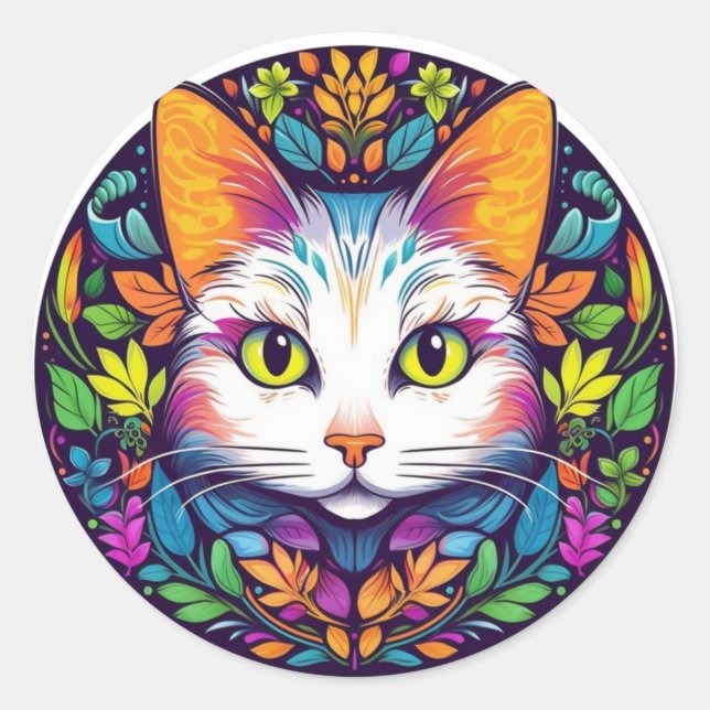 Autocollants de chat blanc (Devant)