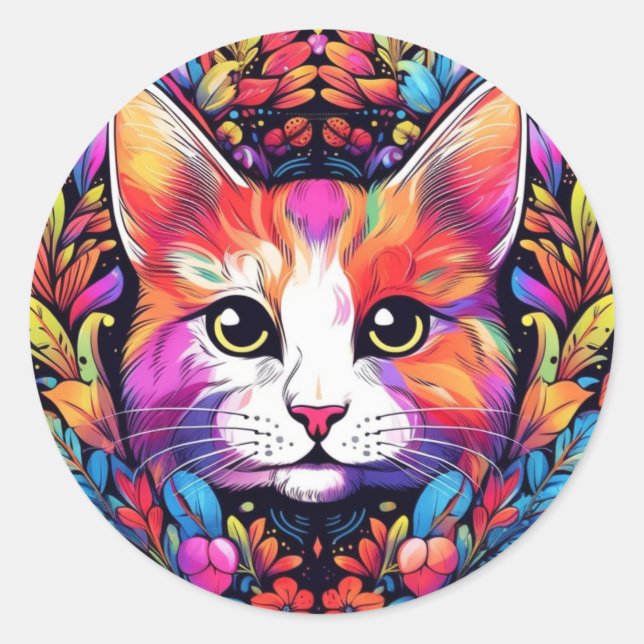 Autocollants de chat colorés (Devant)