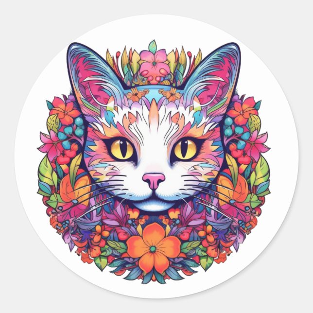 Autocollants de chat colorés (Devant)