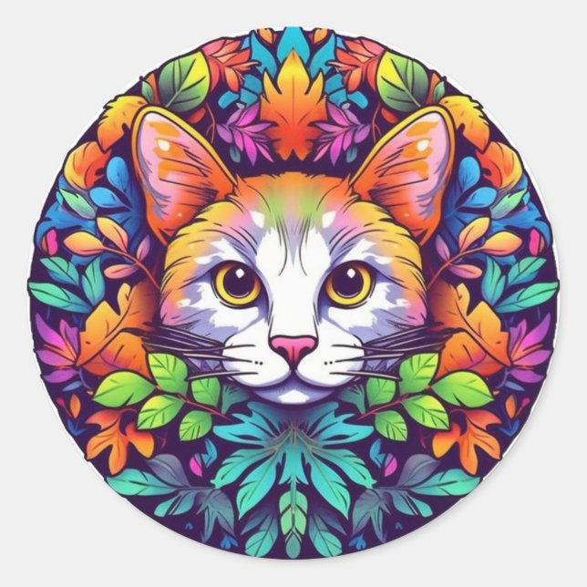 Autocollants de chat colorés (Devant)