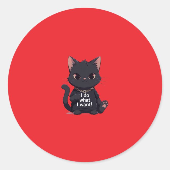 Autocollants de chat noir cool (Devant)