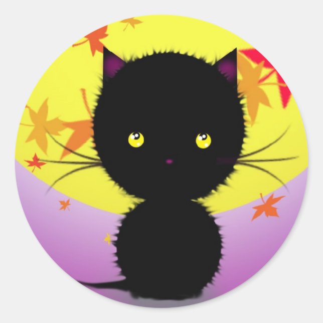 Autocollants de chat noir Halloween (Devant)