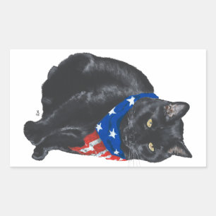 Autocollants de chat noir patriotiques
