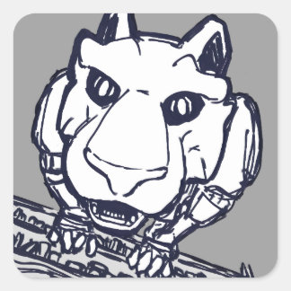 Autocollants de chat robot de la bibliothèque