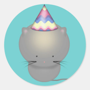 Autocollants de chaton d'anniversaire mignons