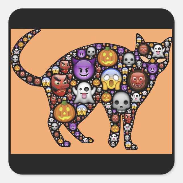 autocollants de chats halloween emoji (Devant)