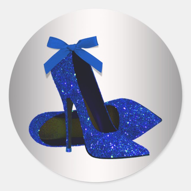 Autocollants de chaussures à talons hauts bleu roy (Devant)