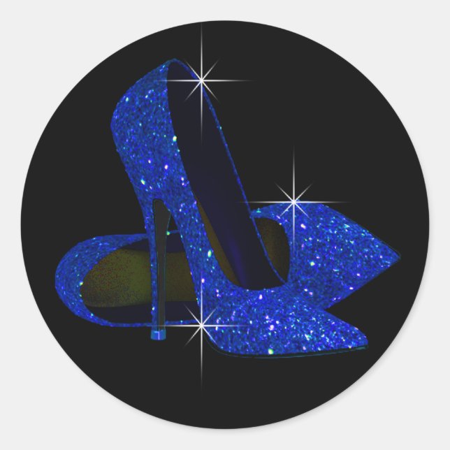 Autocollants de chaussures à talons hauts bleu roy (Devant)