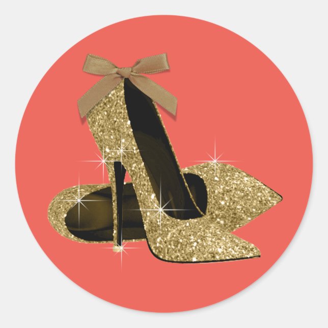 Autocollants de chaussures à talons hauts en or et (Devant)