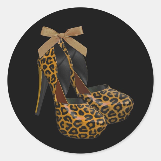 Autocollants de chaussures à talons hauts en or no (Devant)