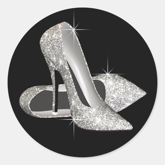 Autocollants de chaussures à talons hauts noir et  (Devant)
