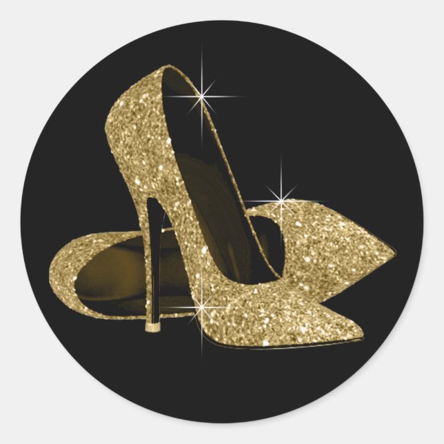 Autocollants de chaussures à talons hauts noirs et (Devant)