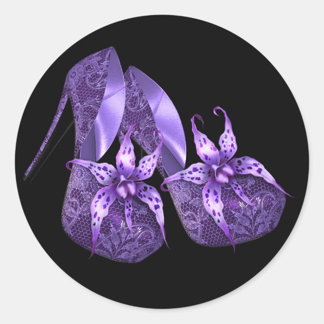 Autocollants de chaussures à talons hauts Orchidée (Devant)