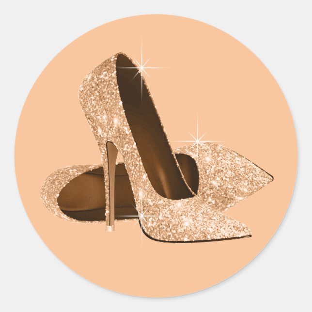 Autocollants de chaussures à talons hauts pêche (Devant)