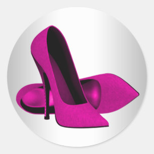Autocollants de chaussures à talons hauts rose cha