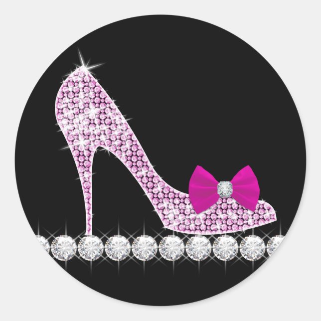 Autocollants de chaussures à talons hauts rose vif (Devant)