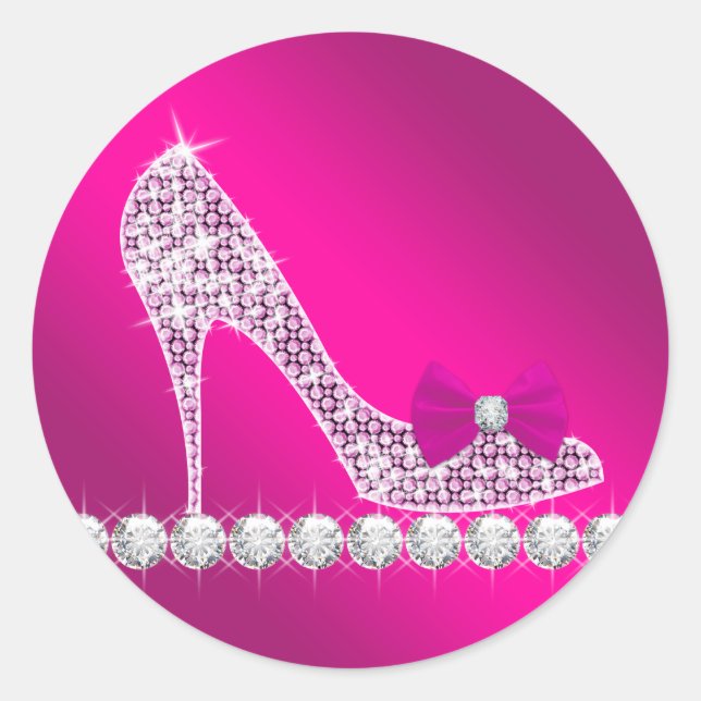 Autocollants de chaussures à talons hauts rose vif (Devant)