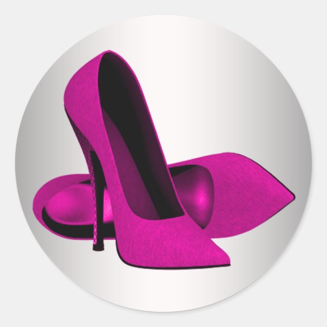 Autocollants de chaussures à talons hauts rose vif (Devant)