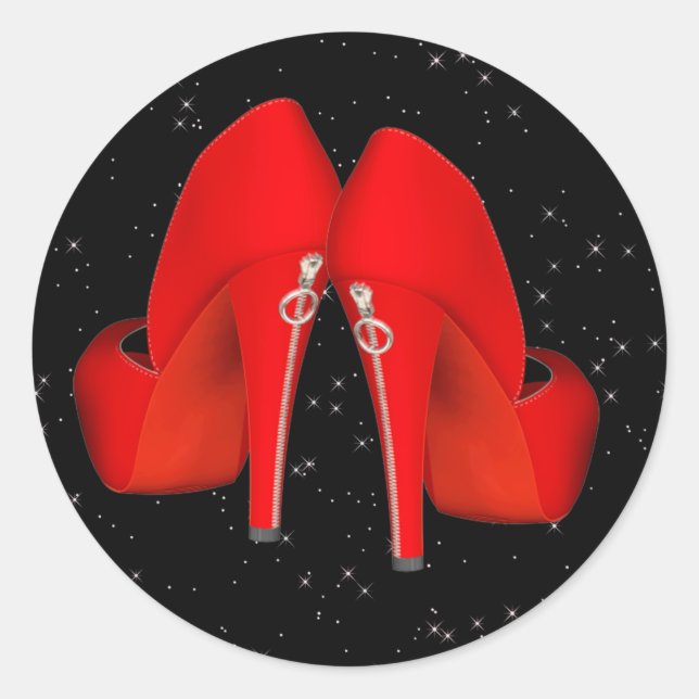Autocollants de chaussures à talons hauts rouges (Devant)